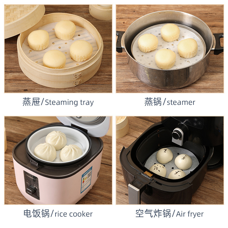 蒸しパン用蒸し器紙、蒸し器マット、蒸しパンマット、紙マット、ノンスティック家庭用蒸し器、使い捨て|undefined