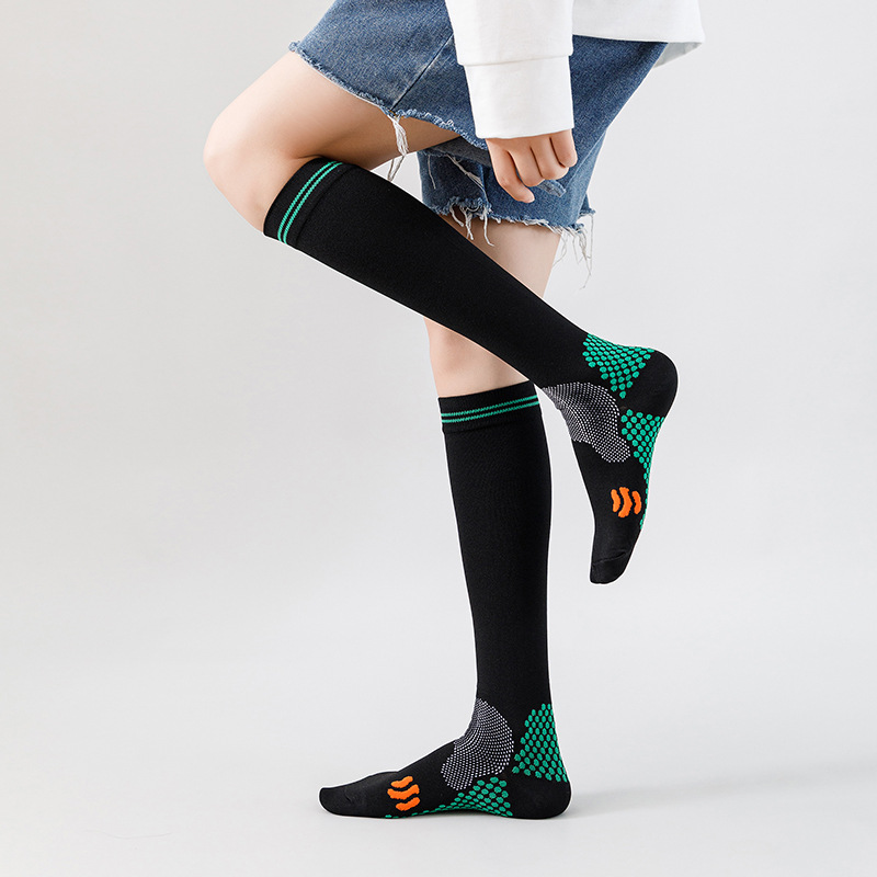 Unisex Mode Farbblock Nylon Jacquard Socken display picture 3