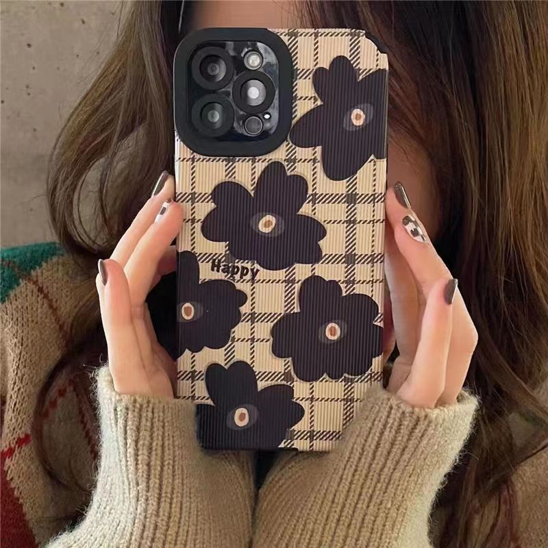 Luxury Black Camellia Phone Case For Samsung Galaxy Protective Cover_voghion.com