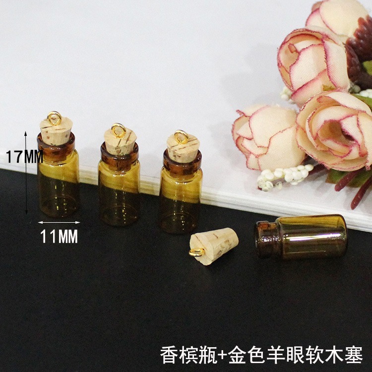 メーカー卸売りミニ透明コルク栓願い事瓶漂流瓶DIY手作り小型ガラス瓶ペンダント|undefined