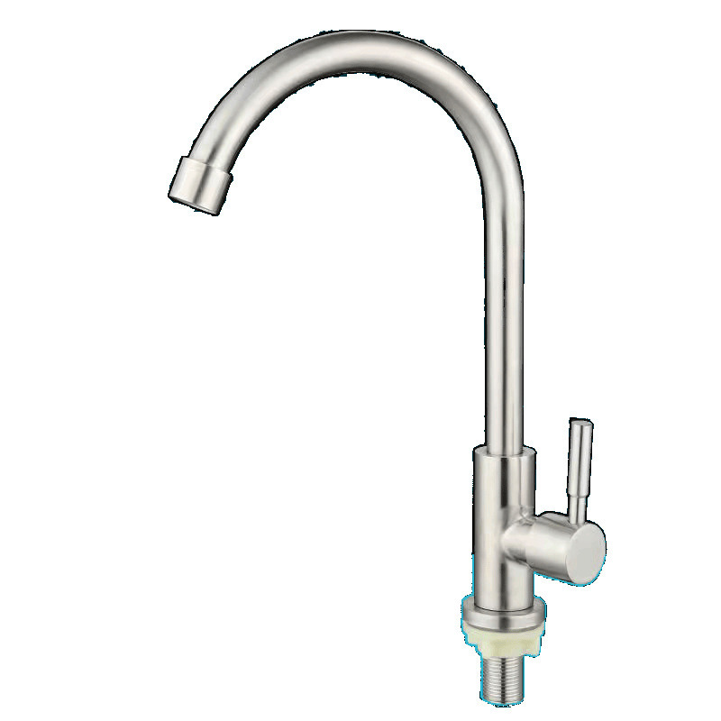 304ステンレス製キッチンシンク蛇口 冷温水対応 シングルコールド ステンレス製シンク水槽 縦型大型曲線蛇口|undefined