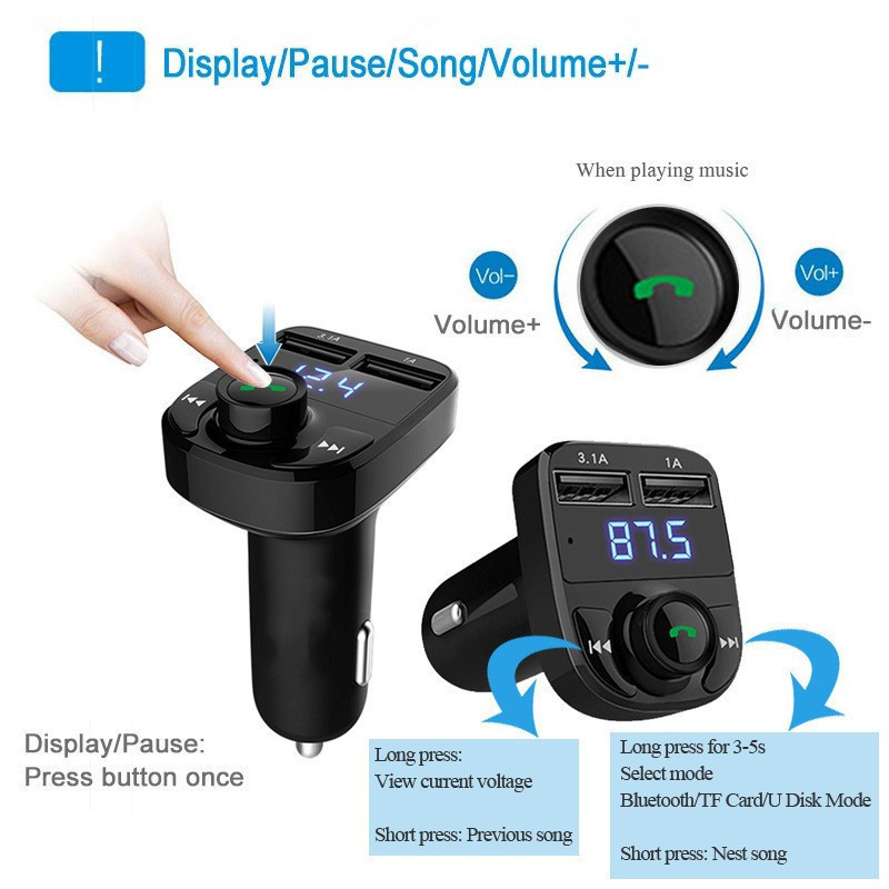X 8車載bluetooth受信機充電器ロスレス音質fm送信機カード車載mp3 bluetoothプレーヤー|undefined