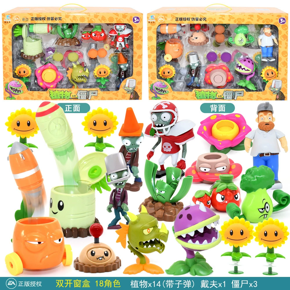 Подлинная наборы Plants vs. Zombies, игрушка, большой набор, подарочная коробка для мальчиков, кукла для детей, полный набор, подарок на день рождения
