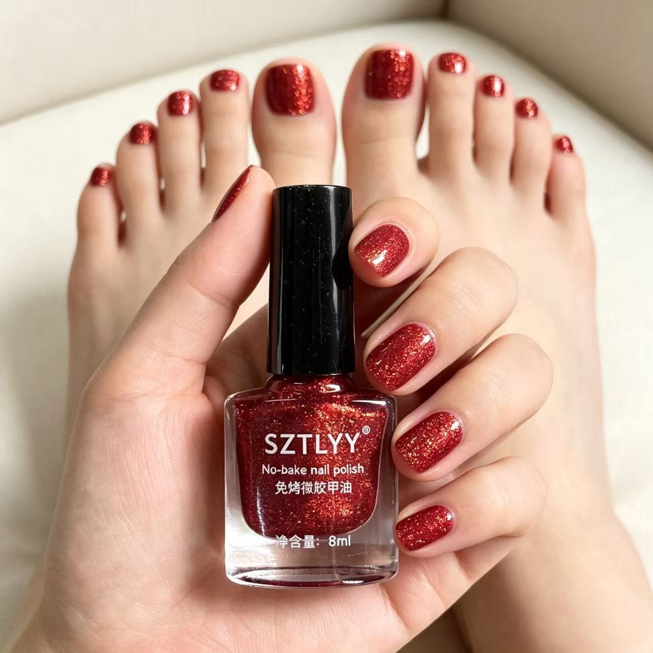 Esmalte de Uñas con Brillo Sin Horneado Impermeable de Larga Duración para Uñas de Pies image 60