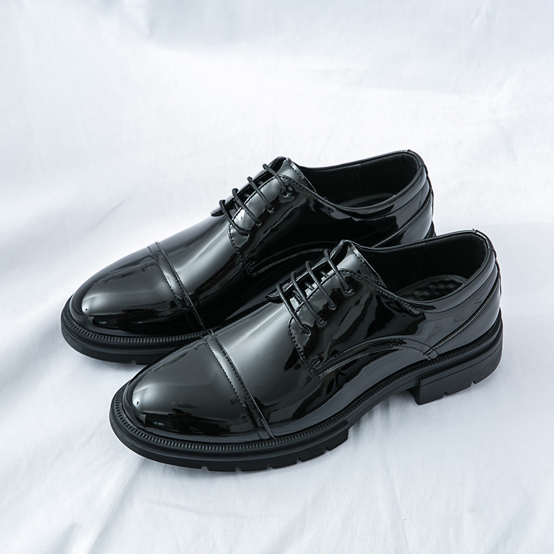 Transfronterizos de tamaño grande otoño nuevos zapatos de cuero casuales de moda para hombres zapatos de negocios de moda coreana novio zapatos de boda image 9