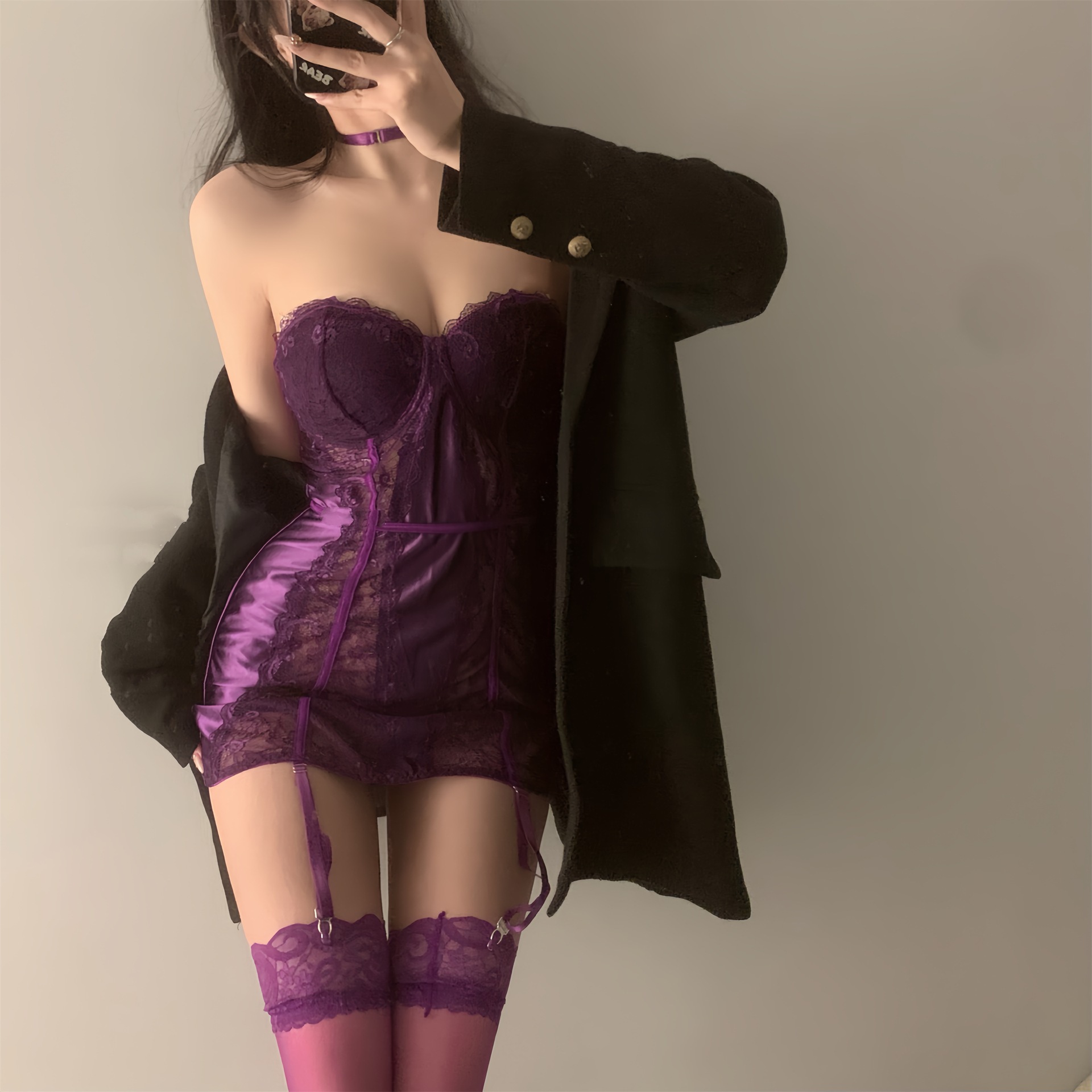 보라색 + 어울리는 양말