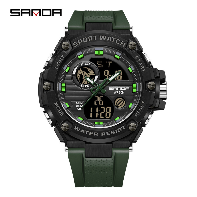 SANDA 3196 Comercio exterior multi-funcional de los hombres en vivo de comercio electrónico popular multi-funcional impermeable reloj deportivo