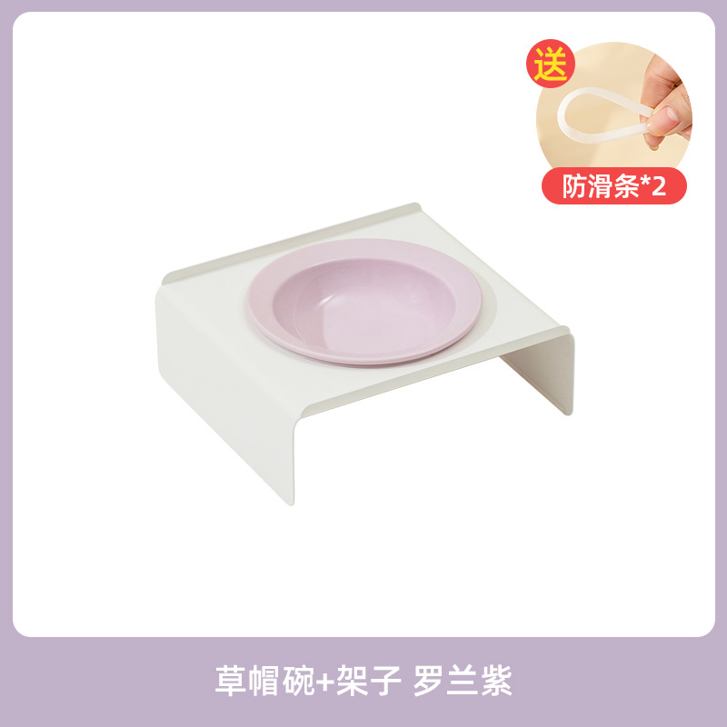 Platillo volante de cerámica sombrero de paja para mascotas tazón de gato y perro cuenco Corea del Sur BD protección cervical antidetonantes bebedero comida doble tazón