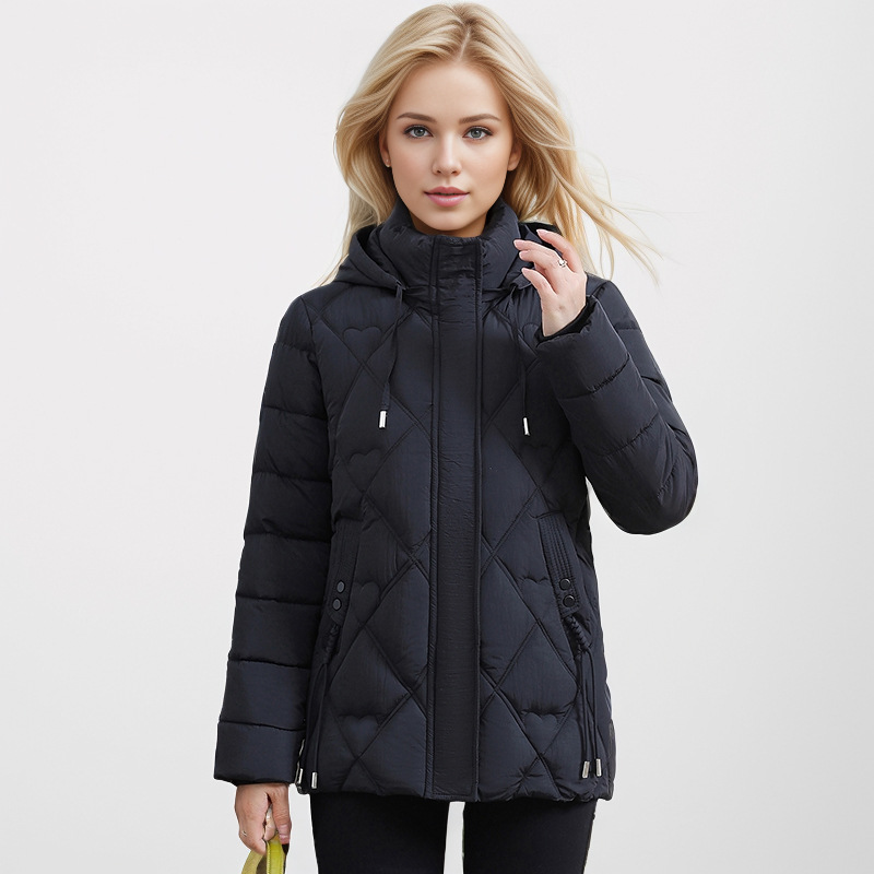 Women's Clothing Large size hooded winter mother's new fashion cotton coat warm middle aged slim short Warm jacket cotton coat_voghion.com
