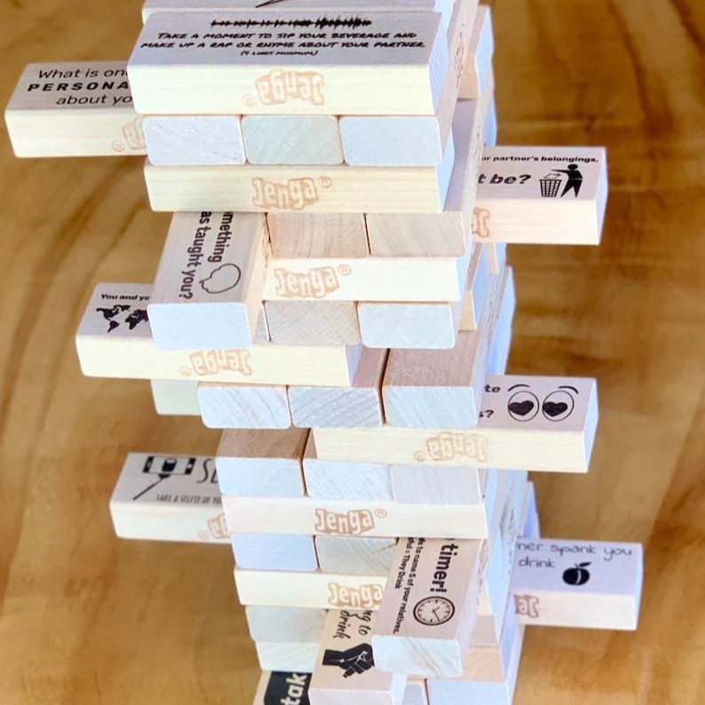 BLOCK TOWER JENGA Game Couple Dating Creative Block Tower Liele Game…