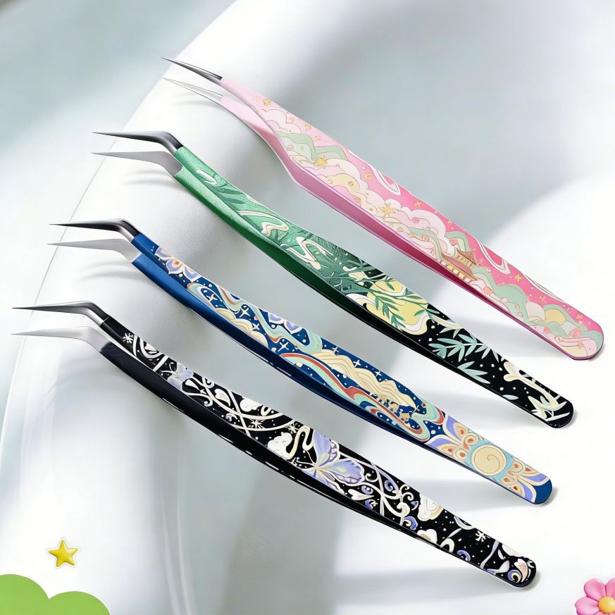 Trendy Chinese-Style Gold Feather Tweezers for Students' DIY Crafts, Scrapbooking, and Sticker Decoration Tools