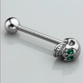 Серьги из нержавеющей стали, пирсинг языка, череп, новая коллекция