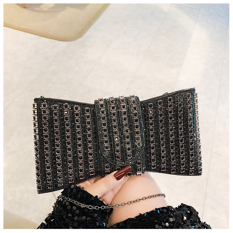 New cross-border European and American retro high-end clutch bag, full diamond single-shoulder crossbody ladies' bag, small bag, socialite dinner bag undefined