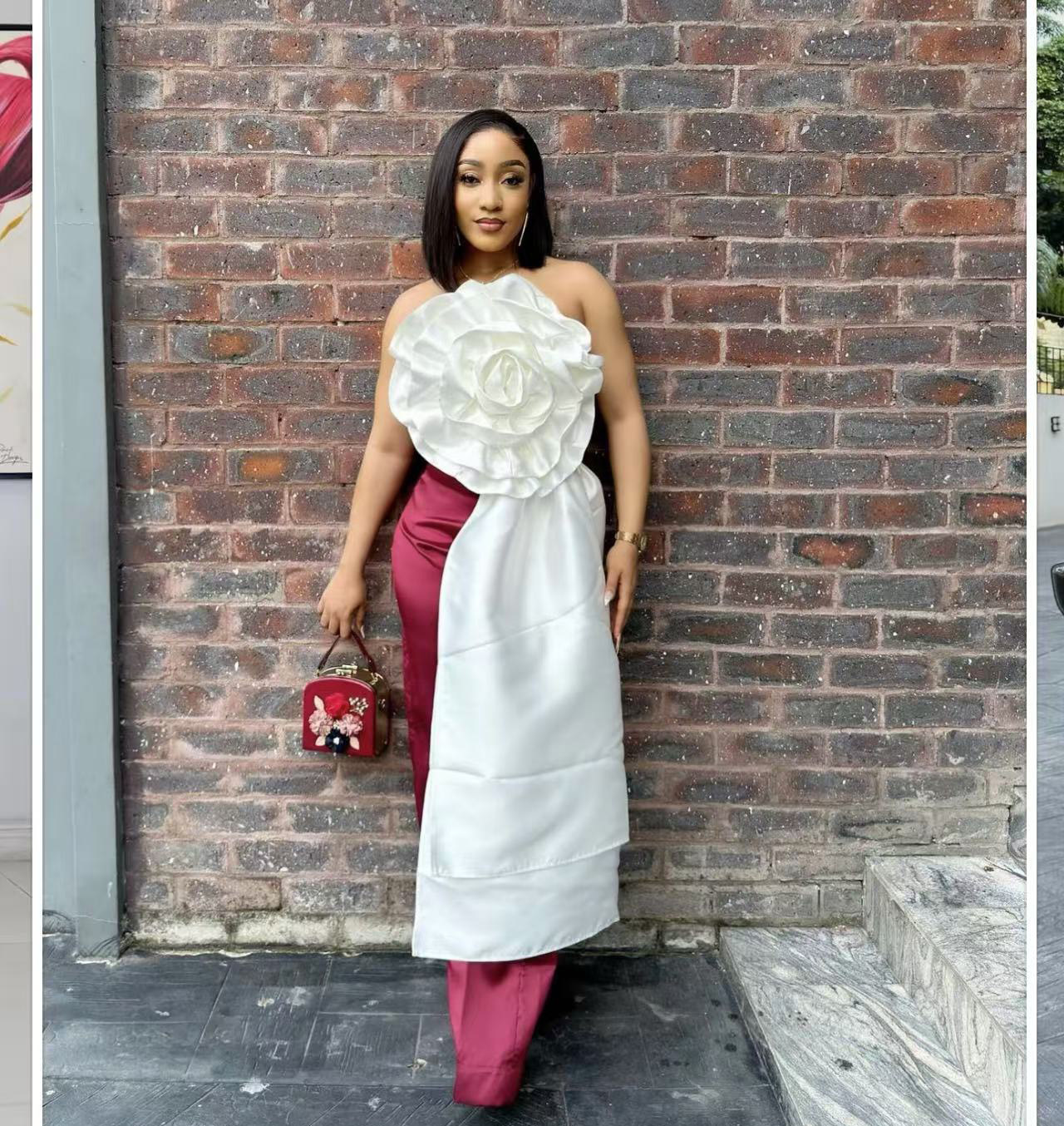 BKQU Chic Large 3D Flower Women's Vest Strapless Zipper Backless Crop Top 2025 Summer Asymmetrical Ribbon Sexy Elegant Party Top