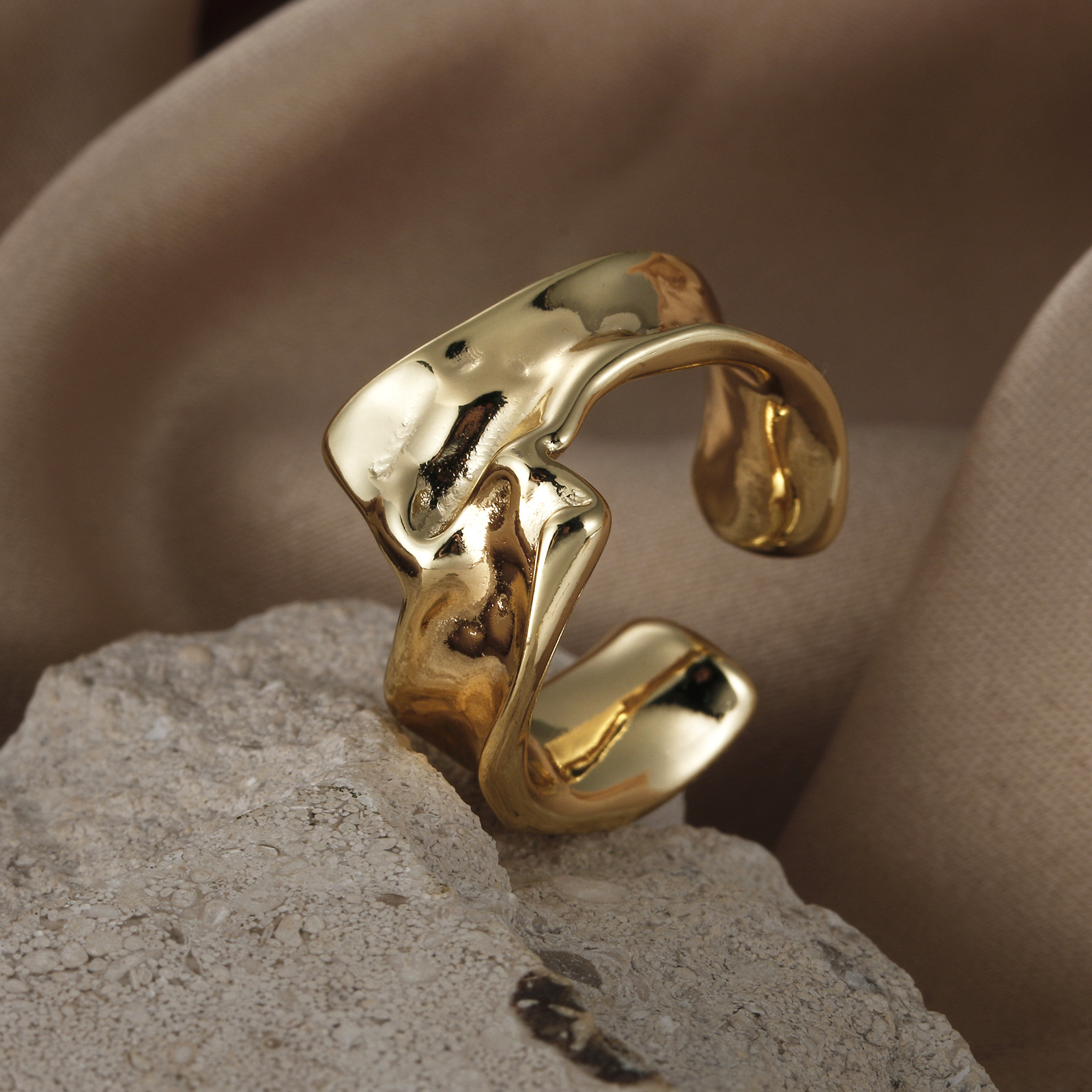 Fashion Solid Color Copper Plating Open Ring 1 Piece