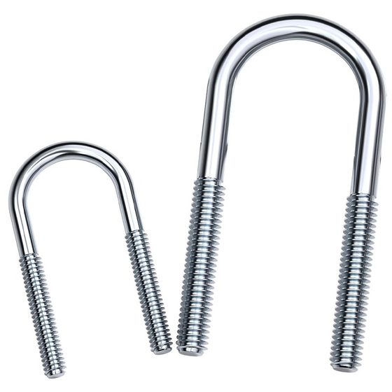 National Standard Galvanized Carbon Steel U-Shaped Bolt U-Shaped Extended Screw Rod Fixed Water Pipe Buckle Pipe Clamp M6M8M10M12Mm