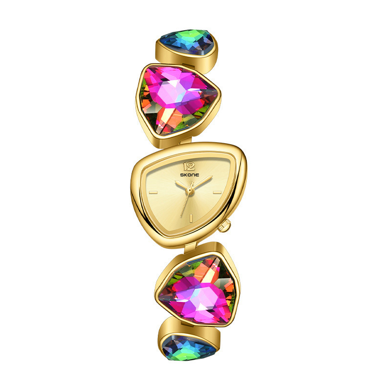 Time and Space New Fashion Women's Watch Light Luxury Crystal Diamond High-Looking Niche Irregular Gift Bracelet Watch