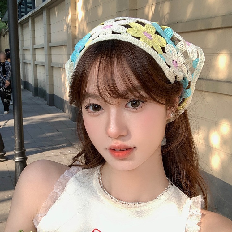 Dopamina transfronteriza Daisy toallas triangulares de punto caliente viaje dulce encantador pañuelo de estilo mujer