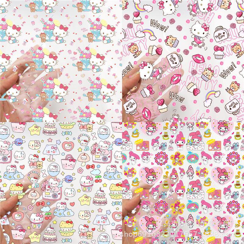 Kitty melody printing transparent UV printing PVC slice leather DIY card bag accessories, 1Yc56158 Kitty melody printing transparent UV printing PVC slice leather DIY card bag accessories, 1Yc56158