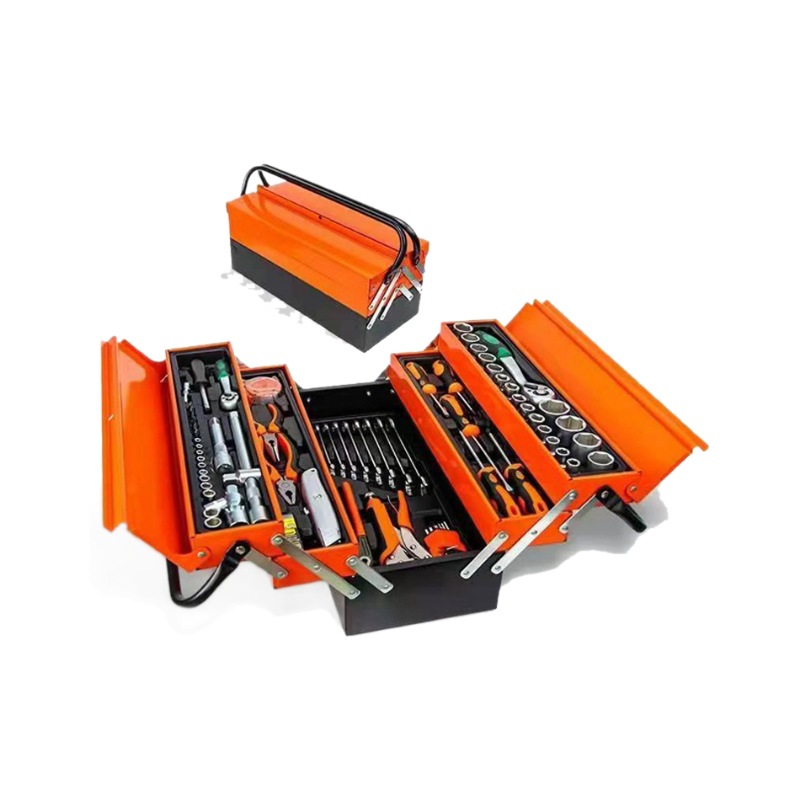 85 piezas de conjunto de reparación de automóviles, caja de herramientas de tres capas, manga gruesa, un conjunto completo de herramientas plegables multicapa para reparación de automóviles
