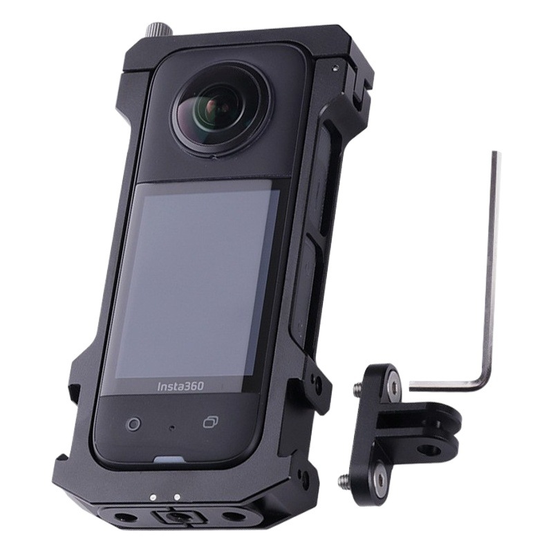 Insta360 X3 cámara panorámica marco de la zapata fría de metal marco de protección jaula de metal