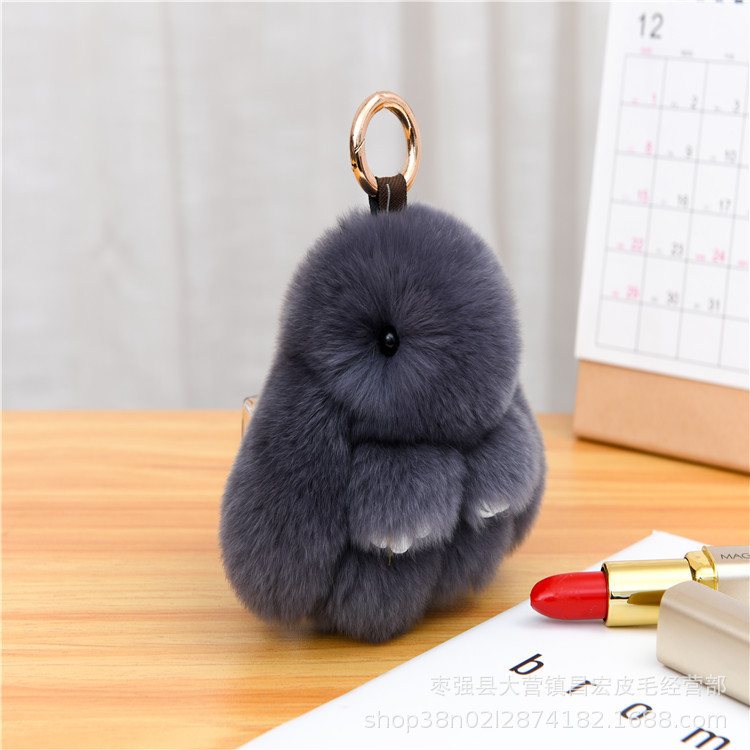 Customized Wholesale Pretending to Be Dead Rabbit Plush Pendant, Real Rex Rabbit Fur Bunny Bag Accessories, Car Keychain, Bag Hanging