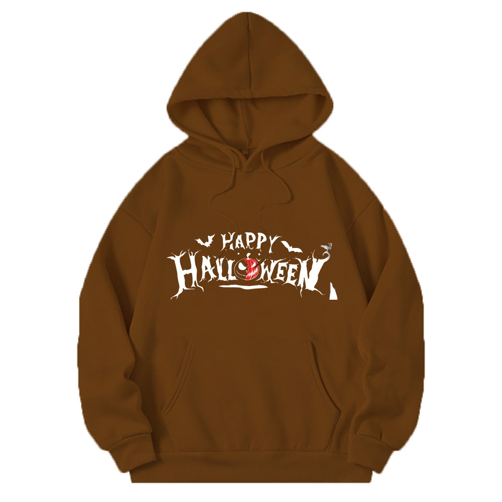 2023 otoño e invierno nuevo suministro transfronterizo forro polar bolsillo de manga larga Halloween patrón impreso suéter imagen de soporte
