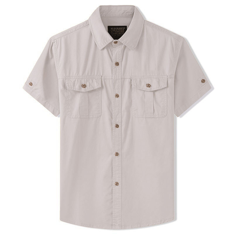 Camisas de hombre al aire libre camisa de manga corta de verano ropa casual de hombre anti-arrugas herramientas sin quemar camisa transpirable