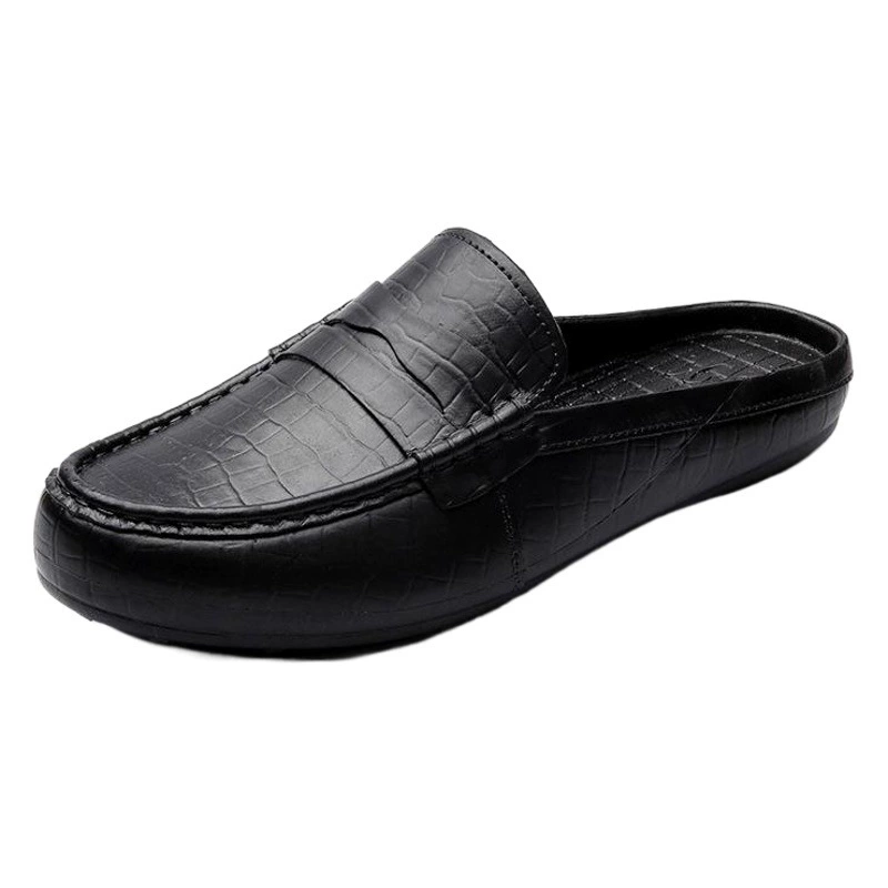 Модные пластиковые мужские туфли в горох с закрытым носком, модные полутапочки в Корейском стиле, модные пляжные непромокаемые мужские тапочки для студентов