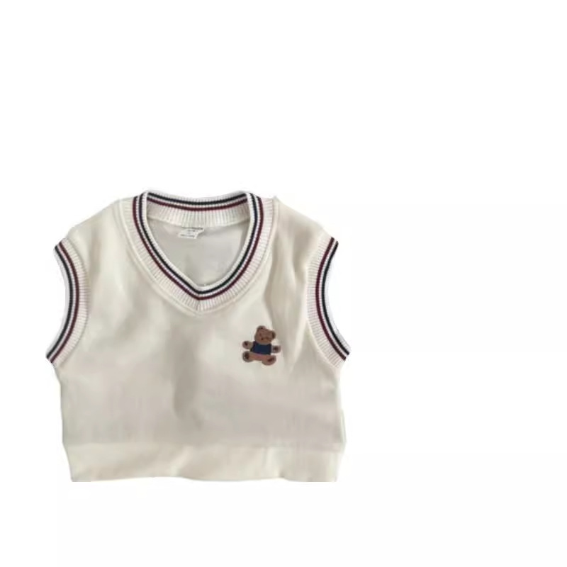 Chaleco de Bebé Ropa de otoño ropa de estilo coreano para niños otoño oso estilo universitario chaleco abrigo Chaleco de desgaste exterior para niños