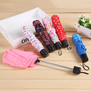 Three-Fold Stand Umbrella 8K couples short handle color umbrella portable mini folding umbrella gift umbrella wholesale
