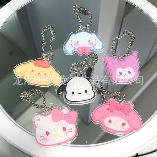 Cute Sanrio pendants, bags, bags, chains, keychains, accessories, decorations, DIY glitter acrylic