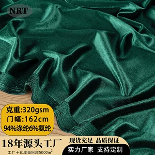 工厂柔软弹力韩国绒320g天鹅绒金丝绒布绒毛面料女装宴会礼服布料
