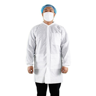 Disposable pp protective clothing non-woven jacket-type single collar breathable dust-proof breeding and epidemic-proof clothing