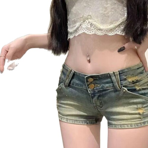 Spicy Girl Bow-Knot Embroidered Low-Waist Slimming Denim Jeans for Women, 2025 Summer Style – Elegant, Body-Sculpting, Straight-Leg Short Pants