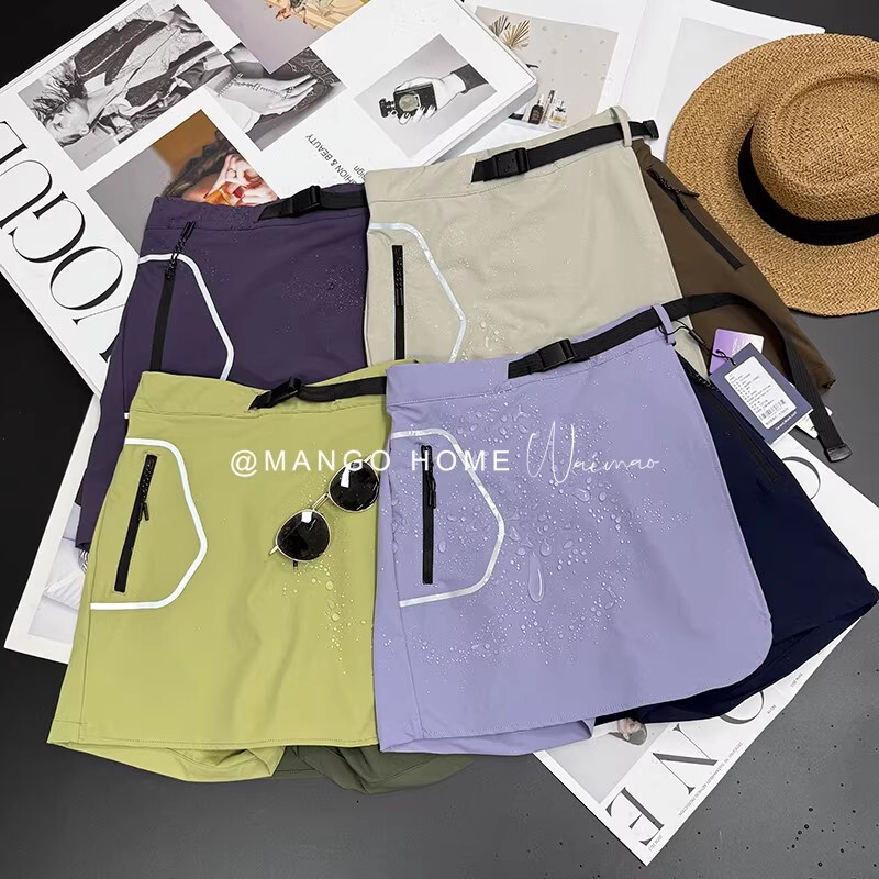 Factory Order Water-Repellent Quick-Dry Breathable Shorts Faux Two-Piece Anti-Exposure Outdoor Cycling Sports Cargo Skirt Shorts