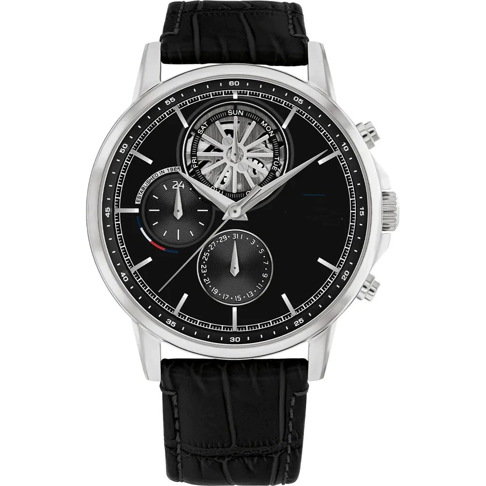 Американские мужские часы Tommy Hilfiger коричневые из кожи Tommy Brown Leather Hilfiger/1710605/1710629/1710609