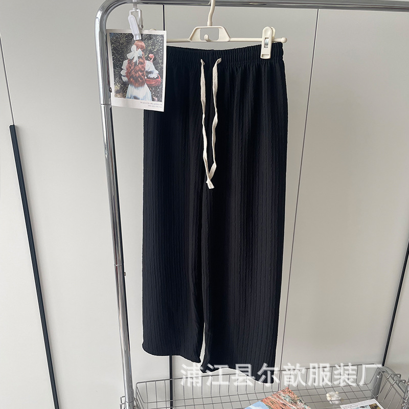 Pantalones blancos de piernas anchas para mujeres primavera y verano delgados de cintura alta caída sensación casual traposas rectas nubes de espuma image 6