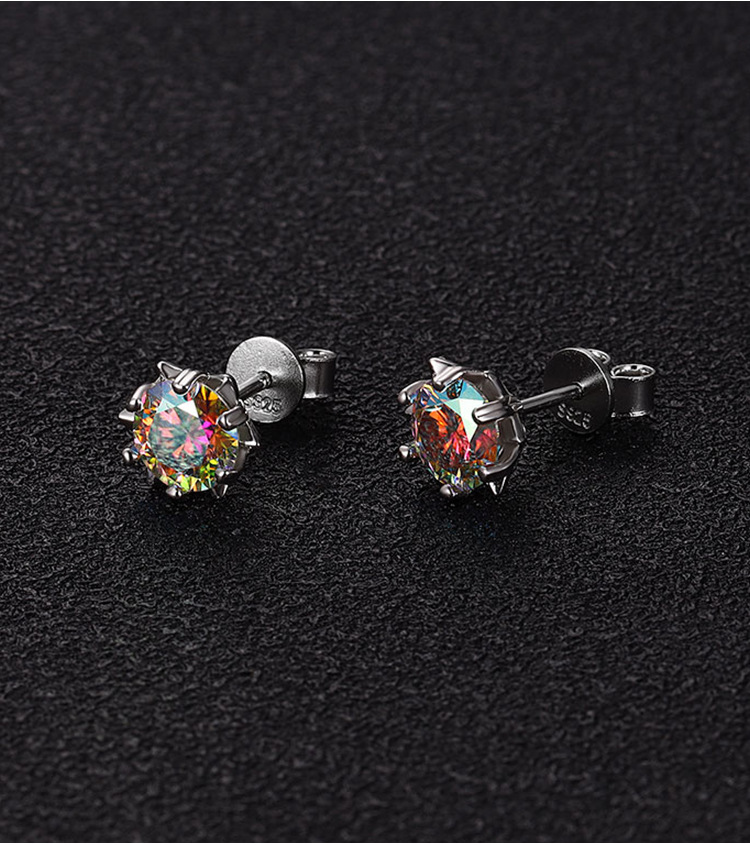 All Seasons Season 1 Pair 925 Sterling Silver Moissanite Moissanite Earrings Geometric Ear Studs