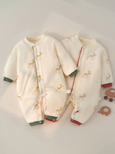 婴儿衣服秋冬加厚宝宝连体衣纯棉新生儿哈衣爬服长袖睡衣宝宝衣服