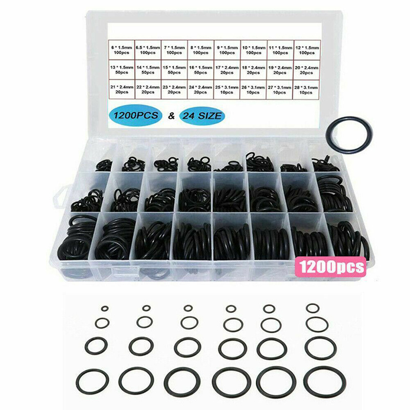 1200pcs caja de goma resistente a altas temperaturas O-ring de aire acondicionado de automóviles sello anillo junta de caucho butadieno