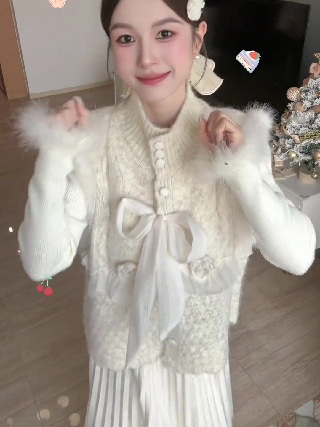 Three dimensional knitted demi-season vest