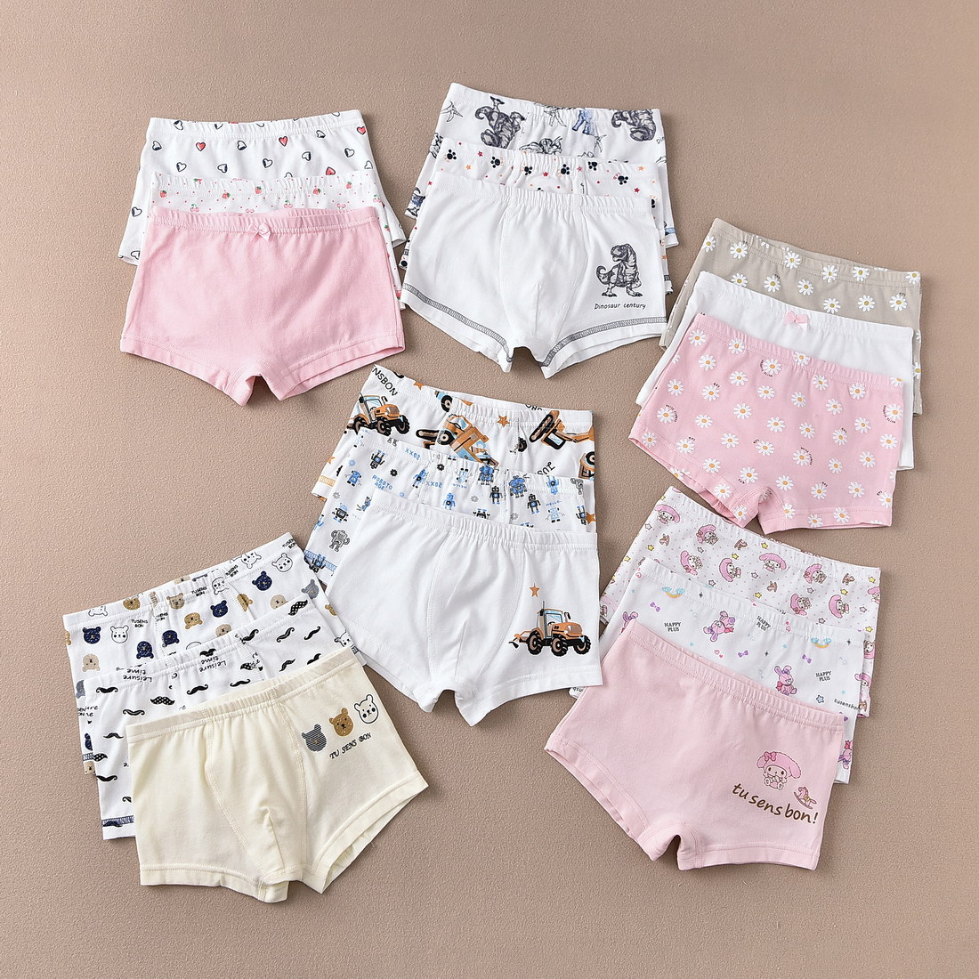 Girls' boxer shorts boxer briefs safe export children's clothing source factory ammonia cotton elastic sweat-absorbent breathable