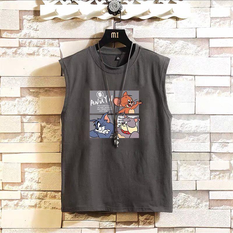 Summer Boys Cartoon Printed Vest Men's Loose Fashionable Sleeveless T-Shirt Undershirt Waistcoat Base 12