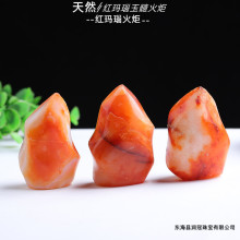 厂家批发马达加斯加天然红玛瑙火炬原石矿石摆件 办公室家居摆件