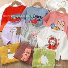 外贸库存儿童t长袖尾货 秋季衣服尾货夜市地摊服装童装t恤5元批发