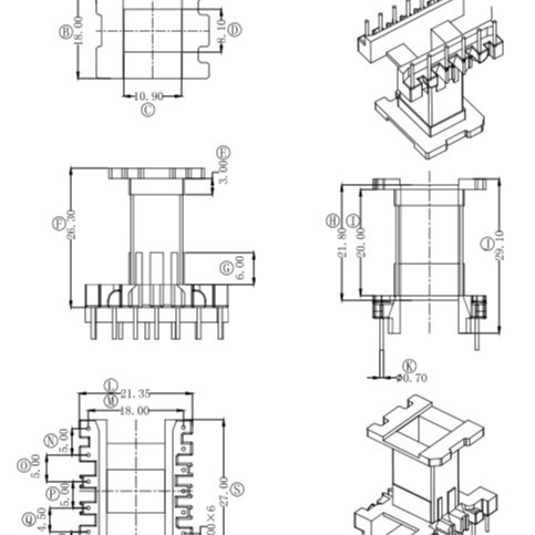 EE27变压器骨架电木骨架EE27电源骨架可配套磁芯