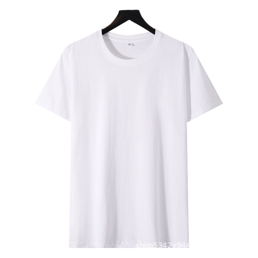 2024 verano caliente 180g Xinjiang peinado algodón manga corta de color sólido cuello redondo Camiseta publicidad camisa personalizada imprimible LG