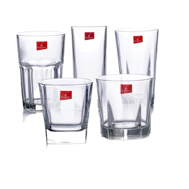 Lizun taza de cerveza de vidrio recta taza de té taza de bebida taza de cristal octogonal taza de agua copa de vino blanco