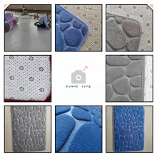 珊瑚絨石頭壓花地墊入戶門墊 純色簡約浴室吸水腳墊加厚海綿地墊